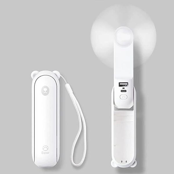 Jisulife F8 / F8 Plus 3-in-1 Mini Mini Ventilador Portátil USB Recarregável Bolso Recarregável Ventilador Bateria Operado Lanterna Característica Recurso para as Mulheres Viagem ao ar livre