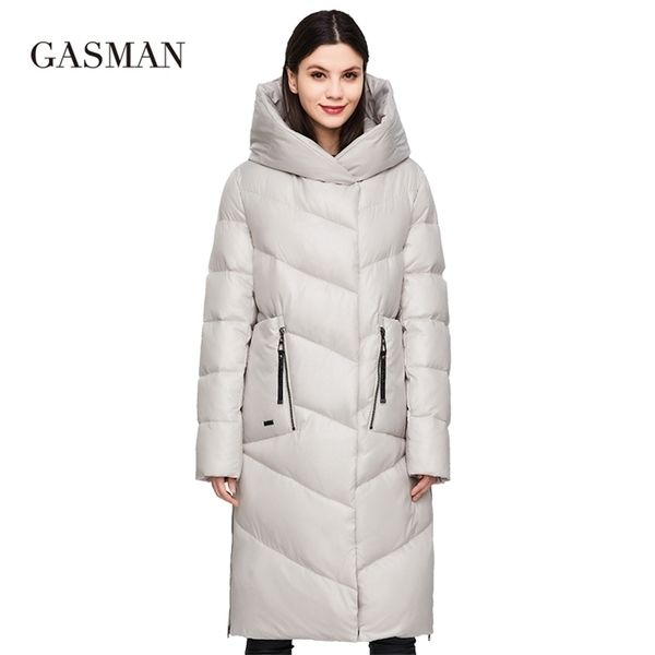 

gasman fashion brand down parka's winter jacket women coat long thick outwearwarm femalejacket plus size 206 210917, Black