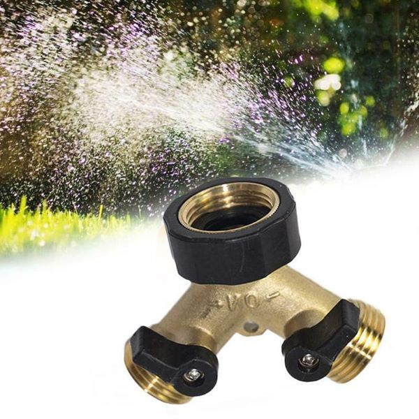 

watering equipments metal garden hose connector splitter 3/4inch y 2-way shut off water valves nds