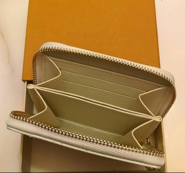 

luxury classic brown flower design short wallet men women brand wallet single zipper coin purse with gift box card holders bag, Brown;gray