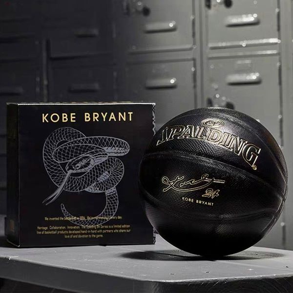 Spalding 24K Black Mamba Merch Basketball Ball Commemorative Edition PU Serpentine resistente all'usura Taglia 7