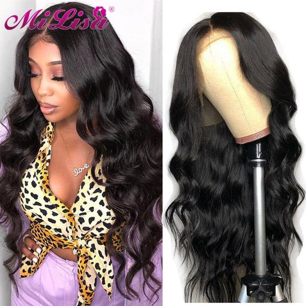 

lace wigs body bave front wig with baby hair t part human long 30 inch 13x6x1 natural, Black;brown