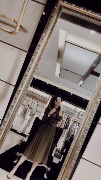 

stand collar waist slim temperament new dress women, Black;gray