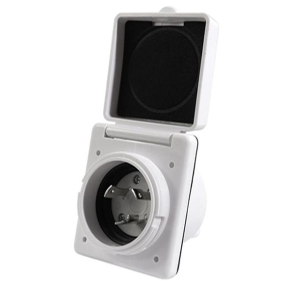 

30a power inlet waterproof twist lock for camper rv - us style (white) atv parts
