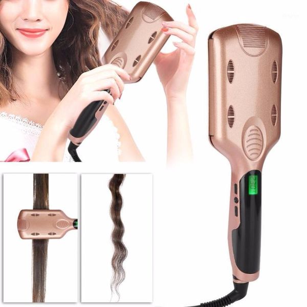 

color iron professional hair straightener curler 26/32/36mm steam spray automatic styling curlers roller styler tool1, Black