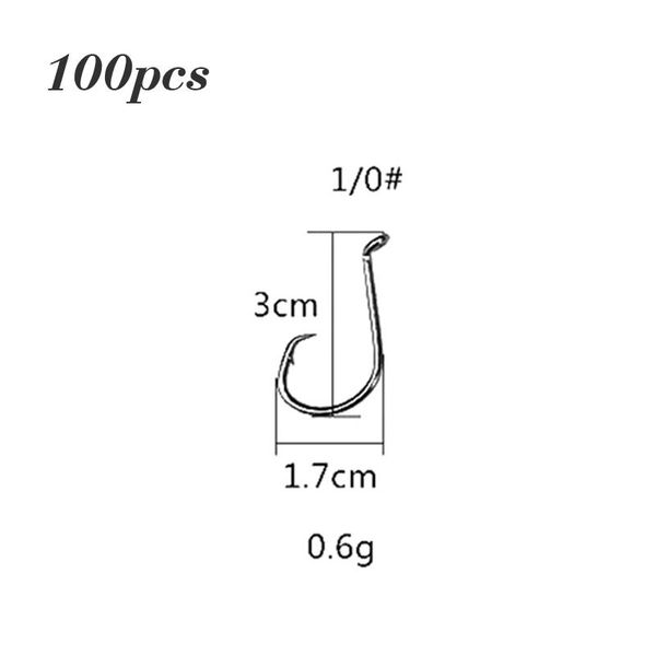 

100pcs fishing hooks offset circle high carbon steel terminal tackle ocs