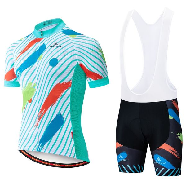 Maglia da ciclismo estiva 2024 Set traspirante Team Racing Sport Kit da bicicletta Abbigliamento da bici corto da uomo M087