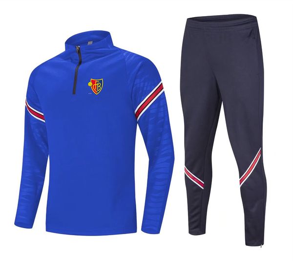 21-22 FC Bâle Combinaison de sport de loisirs pour hommes, sweat-shirt à manches longues, semi-fermeture éclair, combinaison d'entraînement de loisirs pour sports de plein air, taille M-4XL