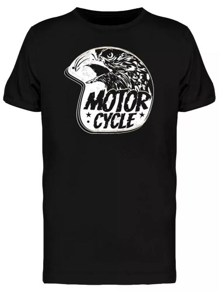 

eagle motorcycle helmet graphic men's tee -image by shutterstock, White;black