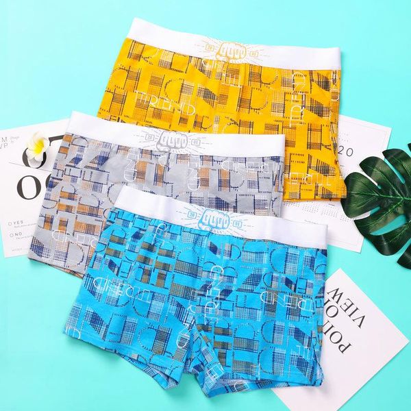 

underpants mens cotton printing grid neopreno hombre boxer underwear stretch pyjama shorts man calecon homme jockstrap lingerie, Black;white