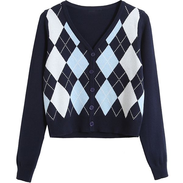 

women's sweaters vintage female plaid sweater, short jacket, long sleeve, v-neck, knitting, , women's cardigan, push-up clothes 4x, White;black