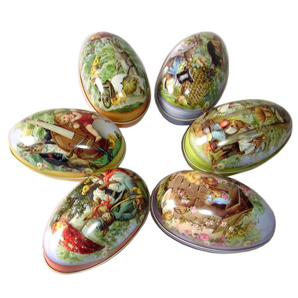 Cabochon decorativi per bomboniere Moda scatola di immagazzinaggio per caramelle di latta per uova di Pasqua 8 tutti i modelli disponibili ZWL414