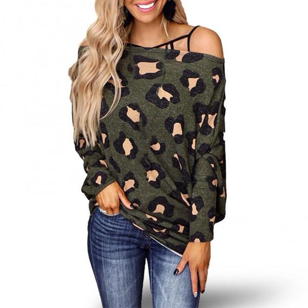 

women fashion loose floral printed off shoulder long sleeve pullover t-shirt women's, White