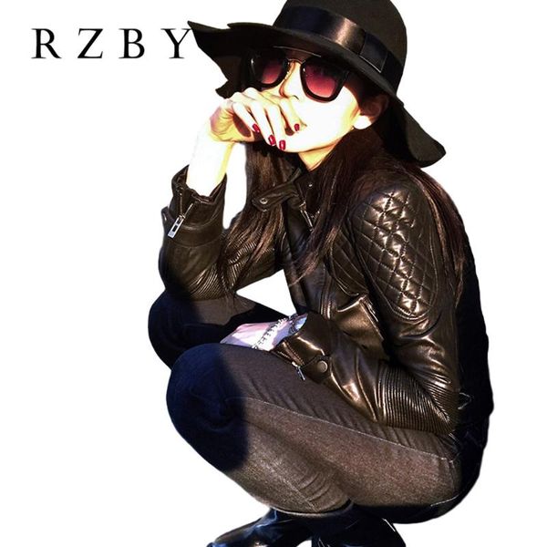 

women's leather & faux 100% sheepskin real coat female genuine jacket short slim jackets for women outerwear jaqueta de couro, Black