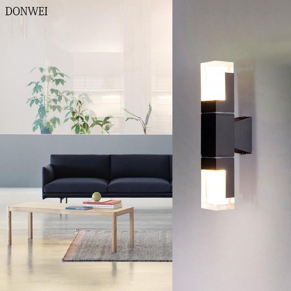 

modern led wall light dual-head lamp sconces for bedroom corridor outdoor waterproof garden porch balcony lamps