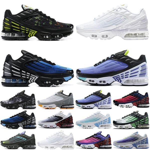 

tn plus 3 men running shoes tns tnplus ultra triple black white mens trainers sports sneakers runners wholesale, White;red