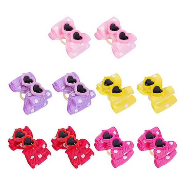 

dog apparel 10pcs lovely bowknot hairpins pet hair clips cat headwear accessory