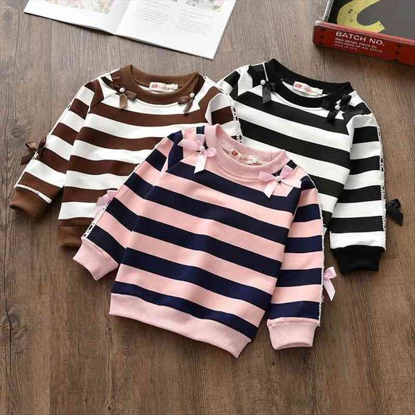 

sweater long sleeve pullover striped girl winter children clothing, Blue