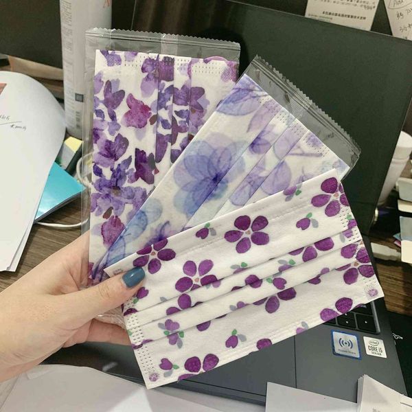 

cartoon yingken mask creative flower language violet face