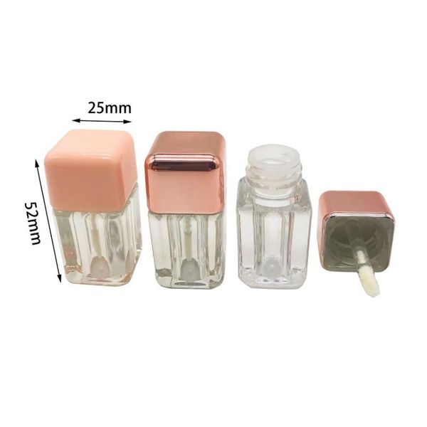 

storage bottles & jars 30/50/100pcs 4ml empty square clear lip gloss tube white pink fuchsia doe foot small cosmetic lipgloss with ser