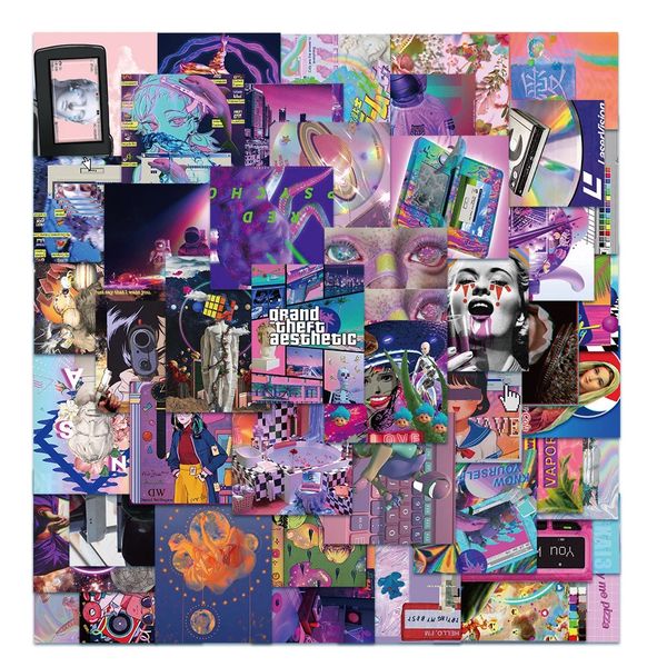 

10/30/50pcs ins wind steam wave girl graffiti stickers suitcase motorcycle mobile phone notebook waterproof decorative stickers car