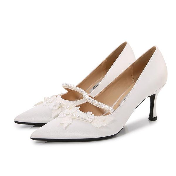 

dress shoes women bridal wedding faux silk satin flowers woman pumps stiletto, Black