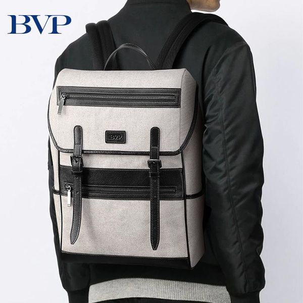 

backpack bvp fashion men bag brand 15.6 inch lapnotebook mochila male waterproof back pack backbag canvas school 50