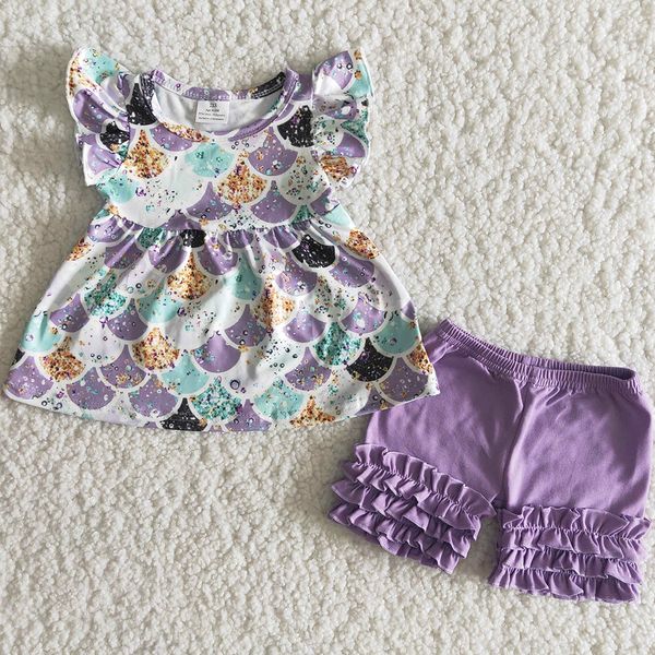 

wholesale kids designer clothes girl sets boutique baby girls clothing fashion summer short sleeve icing shorts 2pcs children toddler outfit, White