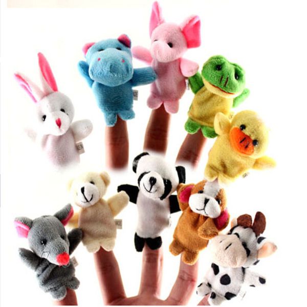 

10 x cartoon biological animal finger puppet plush toys child baby favor dolls