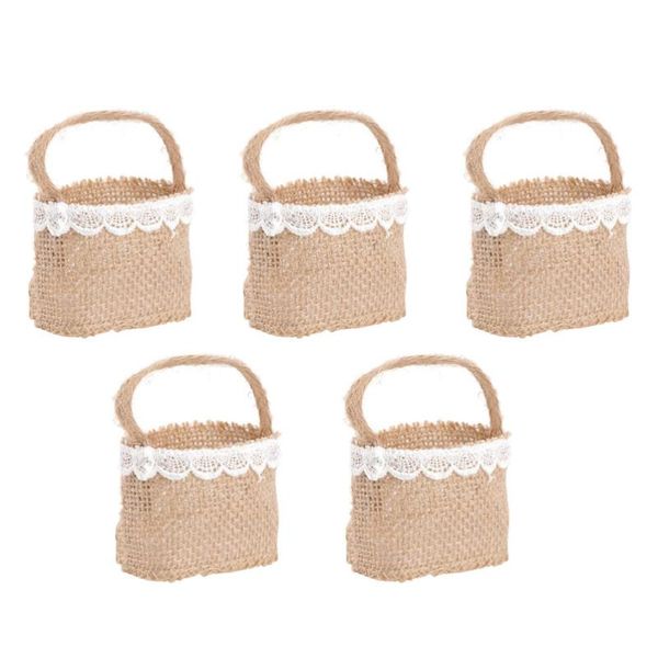 

storage baskets 5pcs linen candy bags decorative wedding gifts boxes packaging gift pouch
