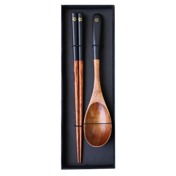 

chopsticks 1 set portable cutlery wooden spoon tableware travel utensils
