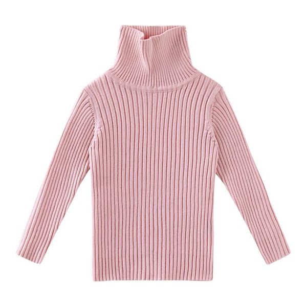 

autumn winter kids baby boys girls turtleneck knitted sweaters warm underwear long sleeve t-shirt for children 2021 cardigan, Blue