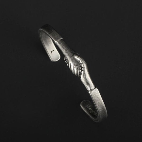 

jewelry titanium steel bracelets shake hands shape open bracelets for fashion of shipping, Black