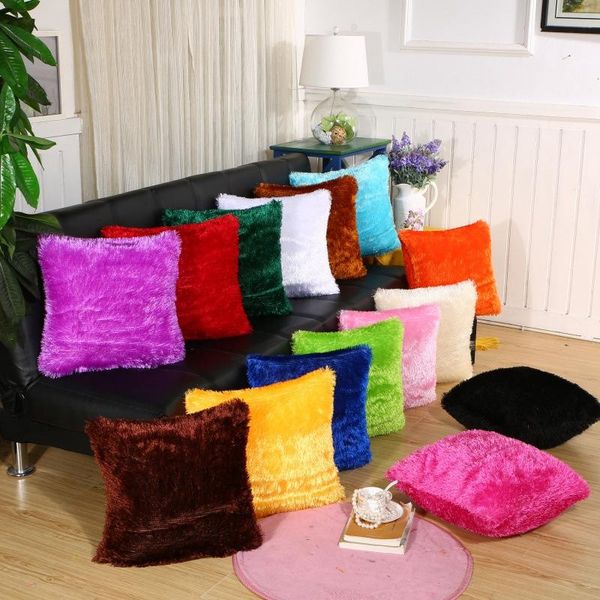 

cushion/decorative pillow plush velvet fur fluffy sofa soft cushion cover case nordic home decoration tools 40*40