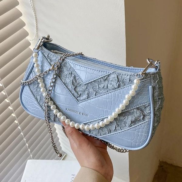 

evening bags pear handle underarm bag 2021 summer pu leather women's designer handbag shoulder messenger purses