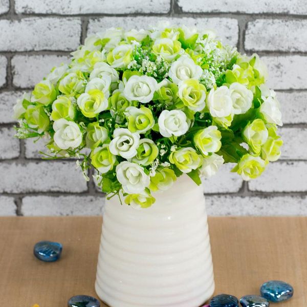 

heads rose bunch artificial flower home party decor bridal bouquet floral decorative flowers & wreaths