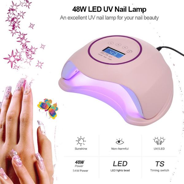 

uv lamp nail gel dryer fingernail and toenail polish curing with 4 timer setting art painting beauty tool equipment, Silver