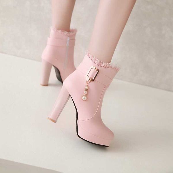

dress shoes seggnice high-heeled boots for the winter-leather party fashion women's luxury ankle shoes zapatos mujer txzm, Black