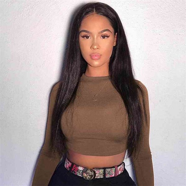 

solid basic long sleeve womens tshirt casual black white fashion crop t shirt ladies korean tee 210607