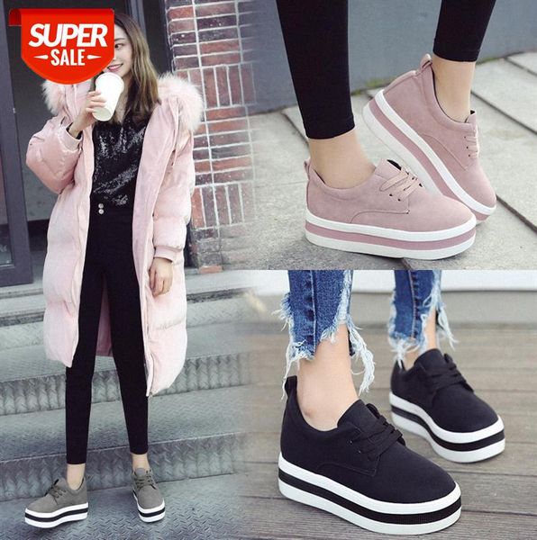 

a-288 thick-soled british style platform shoes women korean sports non-slip single casual #nr5x