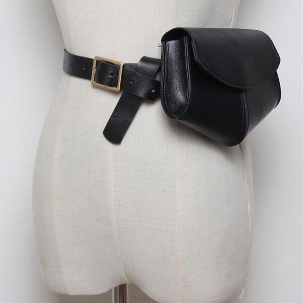 

snake print solid color ladies bag pu leather belt female mini waist luxury handbag chest bags