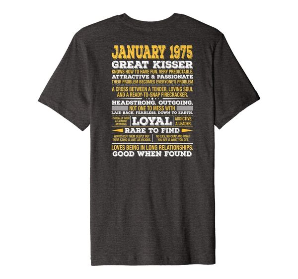 

born in january 1975 facts t shirts for men, women, White;black