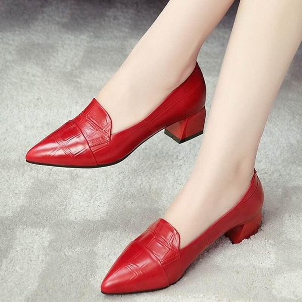 

dress shoes thick with pointed 2021 style small fashion women, Black