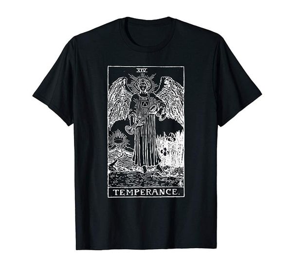 

men's t-shirts tarot cards temperance occult design gift t-shirt(1), White;black