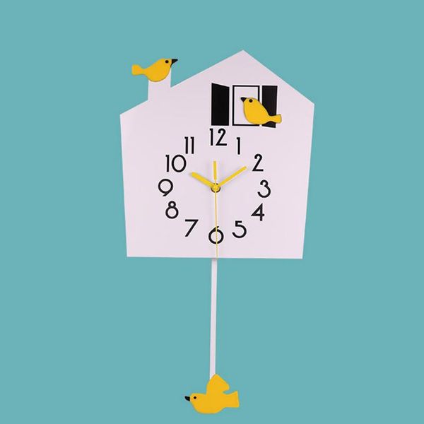 

wall clocks bird pendulum clock wood electronic retro children home design decor living room c5t087