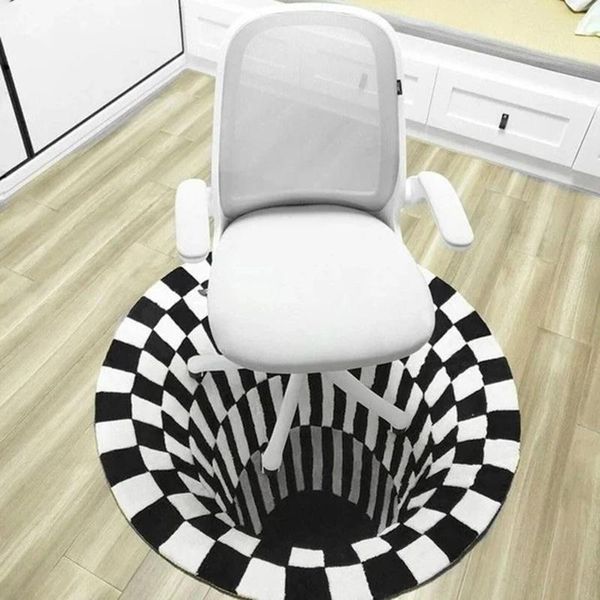 

carpets vortex illusion rug 3d trap effect printing carpet bedroom living room study floor mat b99