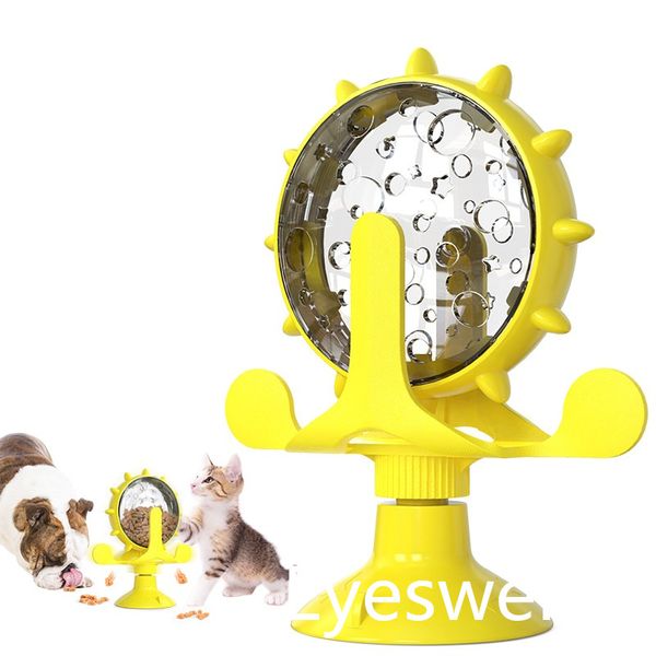 Katze Hund Windmühle Feeder Interaktives Training Lustiges Intelligentes Spielzeug Starker Sauger Drehteller Windmühle Haustiere Zubehör