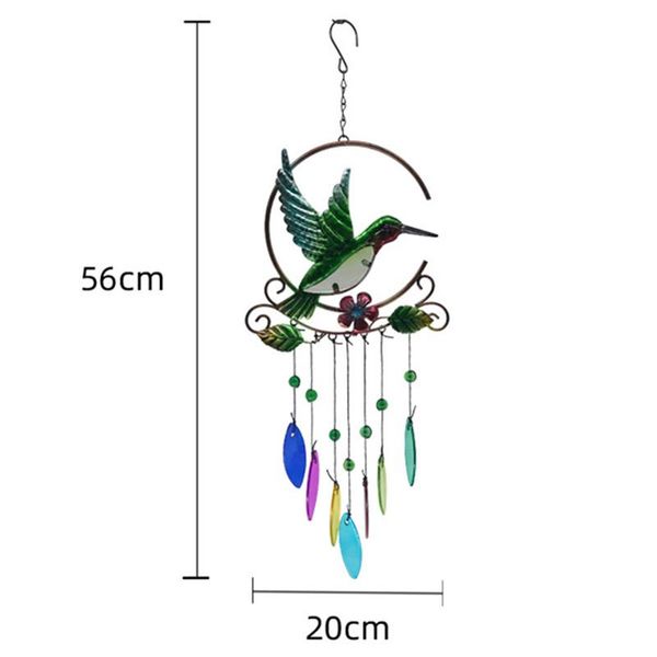 

hummingbird 7 color glass piece wind chime pendant home car decoration student graduates day gift xh8z decorative objects & figurines
