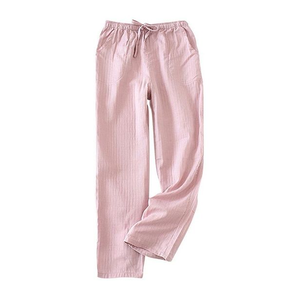 

men's sleepwear couple 100% cotton gauze crepe sleep pants bottoms pajama shorts womens, Black;brown