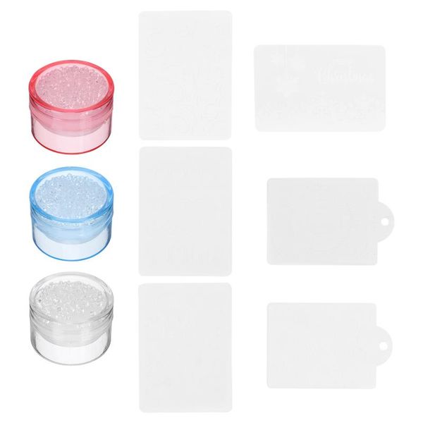 

nail art kits 3sets silicone seal with diamond diy manicure stamper stamping